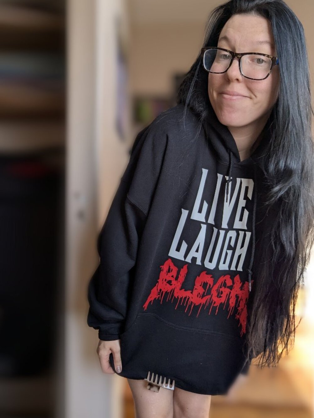 Live Laugh Blegh Metalcore Hoodie Handmade Alternative Metal Head Unisex Hoodie